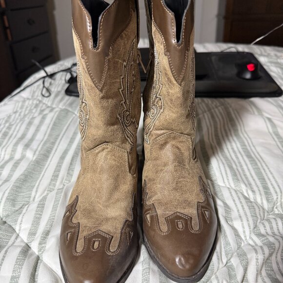 Dolce By Mojo Mox Two Tone Quiggly Western Style Cowboy Boots Girls 3.5 Zipper - Picture 8 of 8